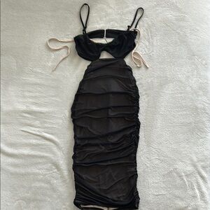 Elegant Black Ruched Dress